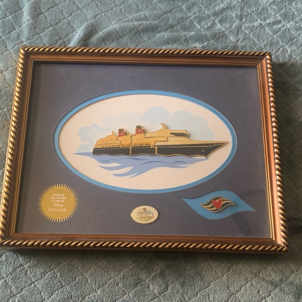 Inaugural Sailings Disney Cruise Line Exclusive AAA/CAA Member Framed Pin Set